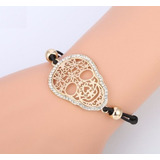 Pulseira Bracelete Caveira Mexicana Festa Pedra Strass 