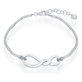 Pulseira Clássica Em Prata Esterlina Infinity Knot Double St