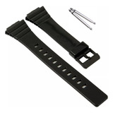 Pulseira Compatível Com Relógio Casio W-215h-1a, W-215h Cor Preto