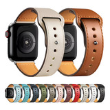 Pulseira Couro Para Apple Watch 38mm 40mm 41mm Fecho Em Pino