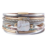  Pulseira De Couro Gelconnie Pulseira De Pérola Barroca, Lin