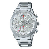 Pulseira De Relógio Masculina Casio Efb-710d-7avudf Edifice, Cor: Prata, Moldura, Cor De Fundo Prateada, Cor De Fundo, Prata