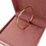 Pulseira Feminina Bracelete Em Ouro 18k 750 Boleado 4mm Comprimento 19 Cm Cor Dourado