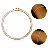 Pulseira Feminina De Moeda Banhada A Ouro 18k - Baguete 4mm