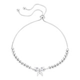 Pulseira Feminina G Com Laço De Cristal Para O Dia Dos Namor