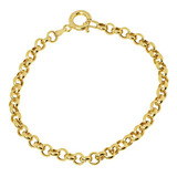 Pulseira Feminina Portuguesa Em Ouro 18k Comprimento 18 Cm Cor Amarelo