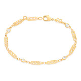 Pulseira Formato Oval Com Zircônias.20 Cm Rommanel 552063 Vb