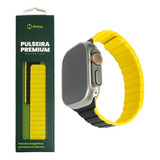 Pulseira Hprime Magnética Smartwatch 42/44/45/49mm - Amarelo Cor Amarelo E Preto