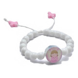 Pulseira Infantil Menina Anjo Da Guarda Resina Branca