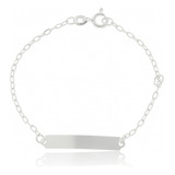 Pulseira Infantil Placa Joia Prata 925 Antialérgica Linda