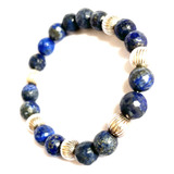 Pulseira Lápis Lazuli Com Prata De Lei Antiga