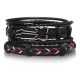 Pulseira Masculina De Couro Em Corda | Vários Modelos