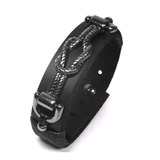 Pulseira Masculina De Couro Fecho Pino Knot Ajustável