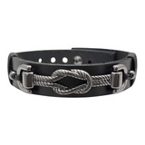 Pulseira Masculina De Couro Knot 