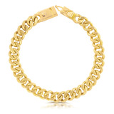 Pulseira Masculina Elo Pitbull Em 100% Moeda Antiga 10mm Comprimento 21 Cm Cor Dourado Diâmetro 21 Cm
