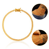 Pulseira Masculina Grumet 3mm Moeda Antiga Banhada Ouro 18k