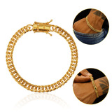 Pulseira Masculina Grumet 6mm Moeda Antiga Banhada Ouro 18k