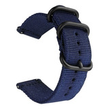 Pulseira Nylon Compatível Com Seiko 22mm Pinos Engate Rápido Cor Azul-escuro