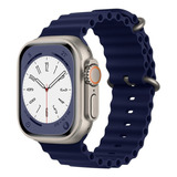 Pulseira Oceano Para Apple Watch Series 7 8 9 44mm 45mm 49mm Cor Azul-marinho Largura 0