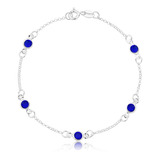 Pulseira Pontos De Luz Azul 4mm Prata 925