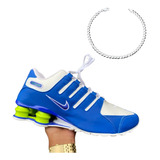 Pulseira Prata Naike Shox Nz Quatro Molas Azul Verde Macio Azul 38 42 Cm