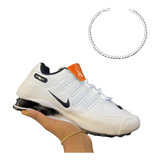 Pulseira Prata Naike Shox Nz Quatro Molas Branco Preto Branco 38 Cm 40 Cm