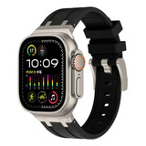 Pulseira Silicone Titanium Para Apple Watch Ultra 49mm