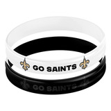 Pulseiras Nfl New Orleans Saints - Kit Com 2 Unidades