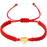  Pulseiras Vermelhas Com Inicial De Coração Com 26 Letras Co