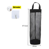 Puxa Saco Organizador Porta Sacolas Plásticas De Cozinha Cor Preto