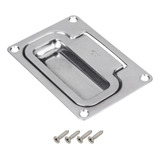 Puxador Concha Argola Embutir 100x70mm Inox Kit 1pç + 4paraf