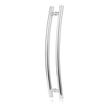 Puxador Duplo Tubular Curvo 80 Cm Portas Madeira E Vidro