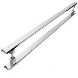 Puxador Inox Para Porta Pivotante Madeira Vidro 1.20 Metro Cor Prateado