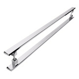 Puxador Inox Para Porta Pivotante Madeira Vidro 80 Cm Cor Alto Brilho