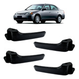Puxador Interno Porta Honda Civic 7º Geração Preto - Kit 4
