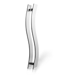 Puxador Para Porta Duplo Curvo S 70 Cm Madeira Vidro Polido