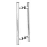 Puxador Tubular Redondo Para Porta Madeira Vidro 80cm Cor Prateado Nitro Metais Andria