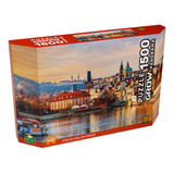 Puzzle 1500 Peças Panorama Pôr Do Sol Em Praga Grow 