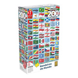 Puzzle 200 Peças Bandeiras Do Mundo Grow