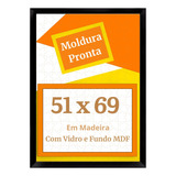 Quadro 51x69 Para Quebra Cabeça Moldura Com Vidro