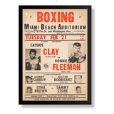 Quadro Academia Boxe Cartaz Retro Luta Muhammad Ali Vintage