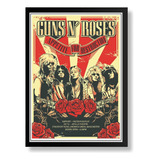 Quadro Banda Guns N' Roses Poster Cartaz Moldurado 42x29cm