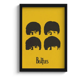 Quadro Banda The Beatles Com Moldura E Vidro A4 24x33cm -