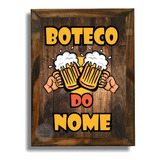 Quadro Boteco Bar Churrasco Nome Personalizado 47x37cm 
