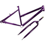 Quadro De Bicicleta Feminino Aro 26 + Garfo Violeta