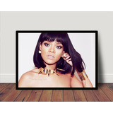 Quadro Decorativo / Poster C Moldura Rihanna Pop P4162