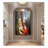 Quadro Decorativo 1 Peça 40x60 Guitarra Pintura Abstrata