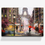 Quadro Decorativo Abstrato Arte Chuva Em Paris 120x80 Grande