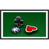 Quadro Decorativo Baralho Pôquer Decoração Com Moldura Gg09
