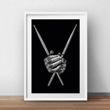 Quadro Decorativo Bateria Baqueta Drums Música Rock Poster